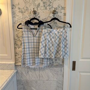 Tuckernuck Tennis Set Plaid Skort & Top XS/S Built-In Shorts